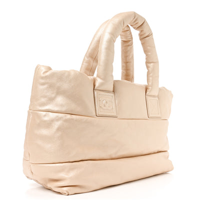 Chanel Nylon Quilted Medium Coco Cocoon Reversible Tote Light Gold 3 of 10
