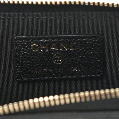 Chanel Caviar Camellia Embossed Key Holder Case Black 6 of 7