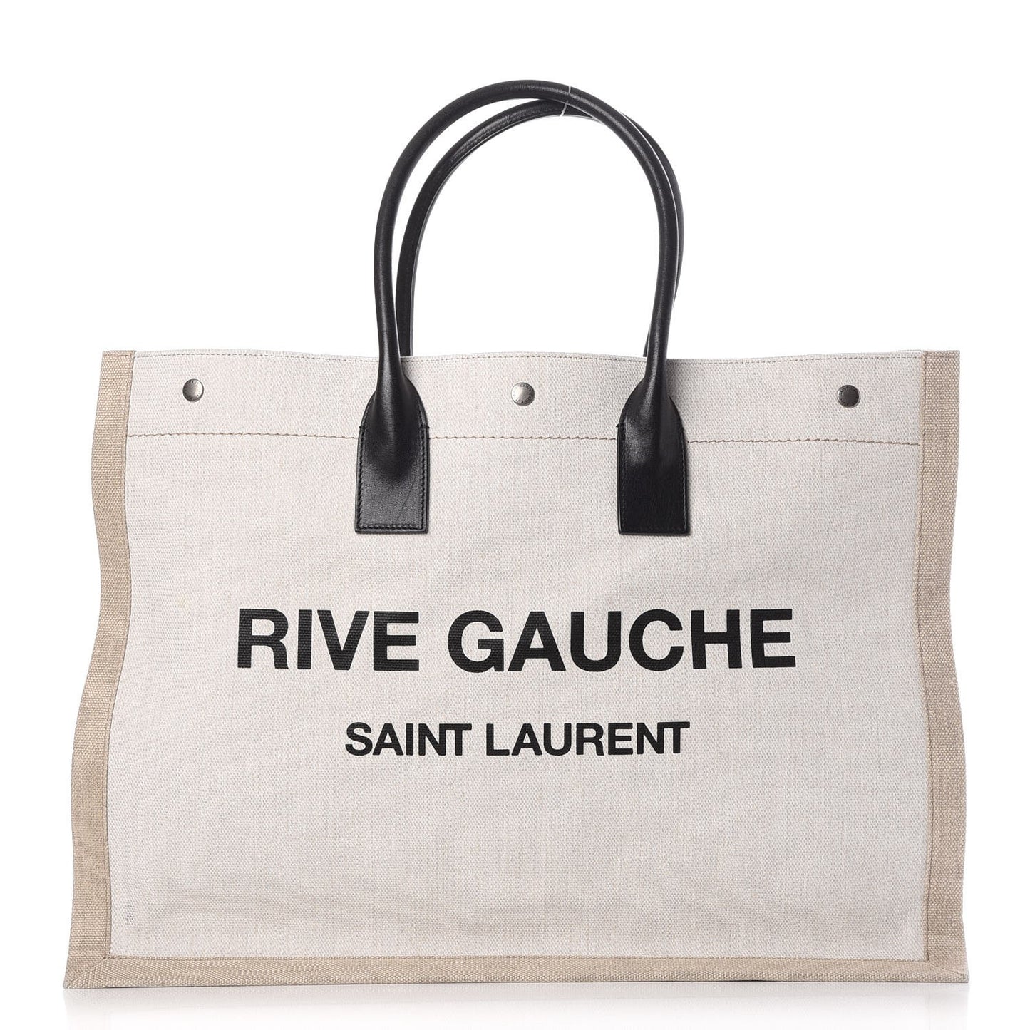 Linen Calfskin Rive Gauche Tote Optic White