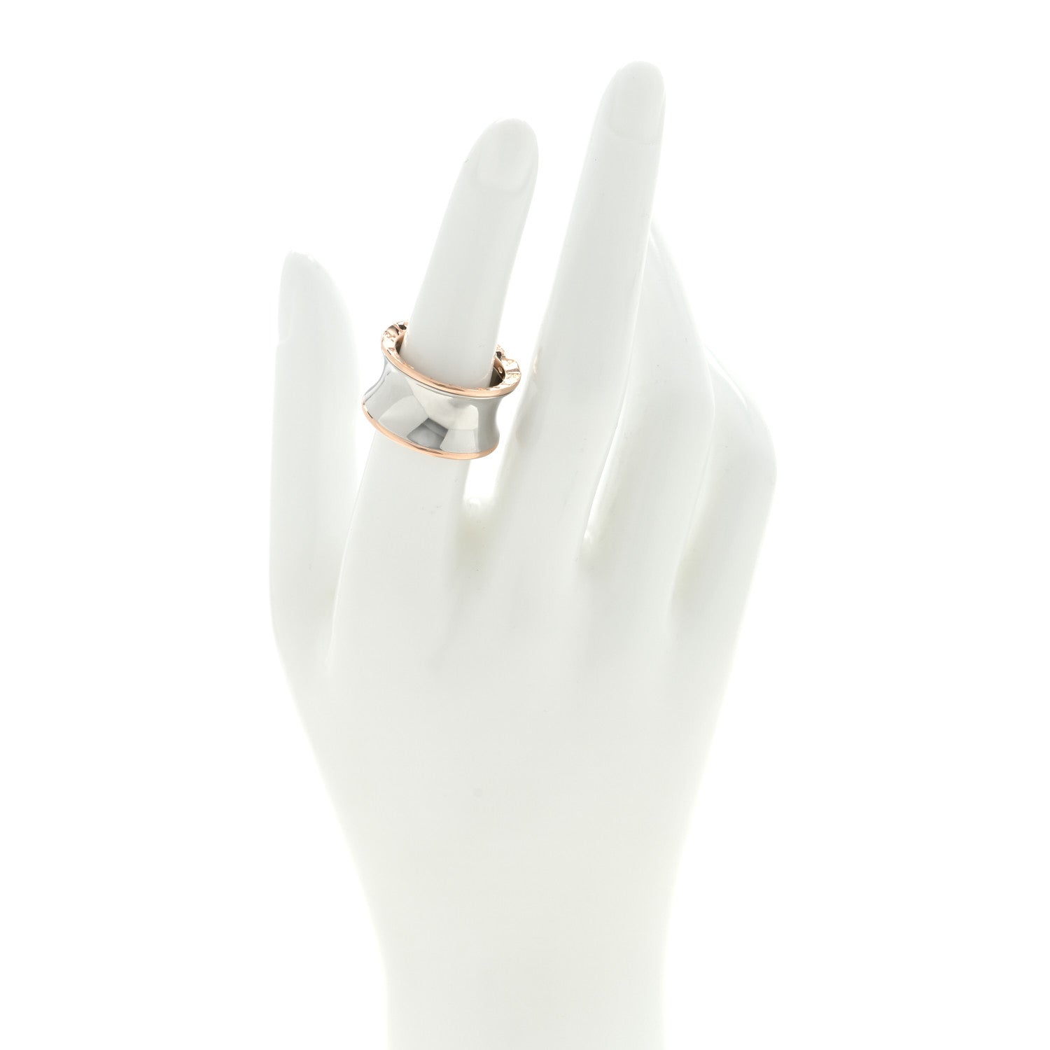 Bulgari Stainless Steel 18K Rose Gold Anish Kapoor B.Zero1 Ring 54 6.75 2 of 4