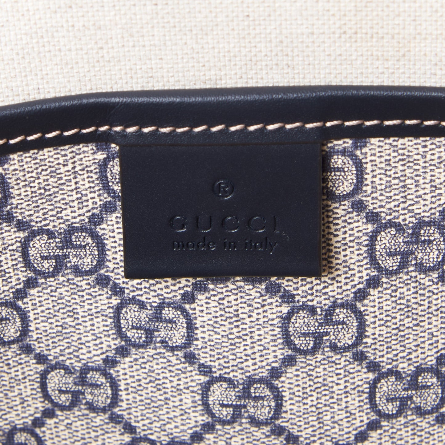 GG Plus Monogram Medium Signature Web Loop Tote Navy