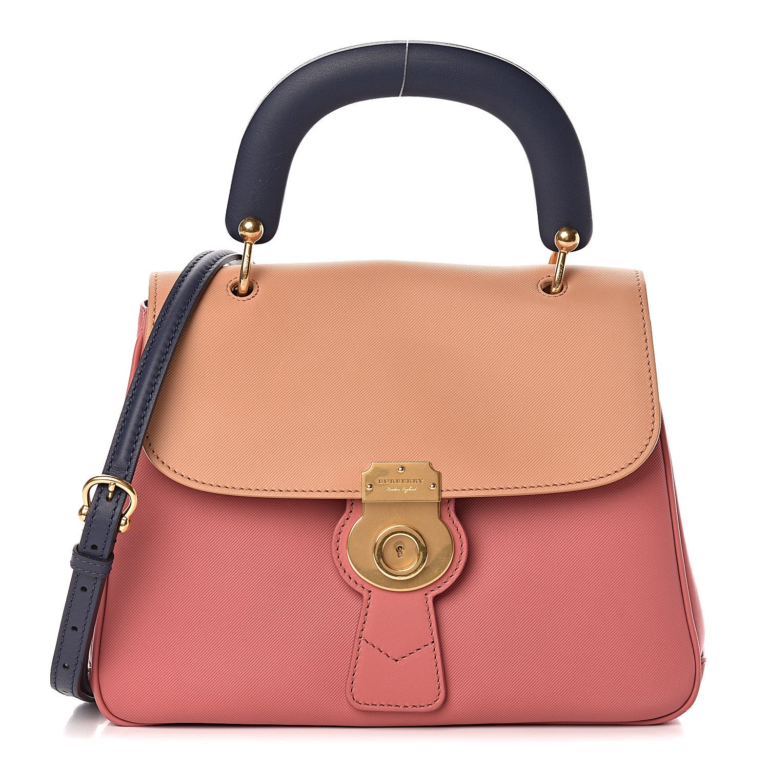 Burberry Trench Calfskin Medium DK88 Top Handle Bag Blossom Pink Pale Clementine 1 of 15