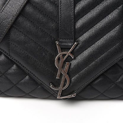 Saint Laurent Sheepskin Tri-Quilt Monogram Medium College Bag Black 9 of 10