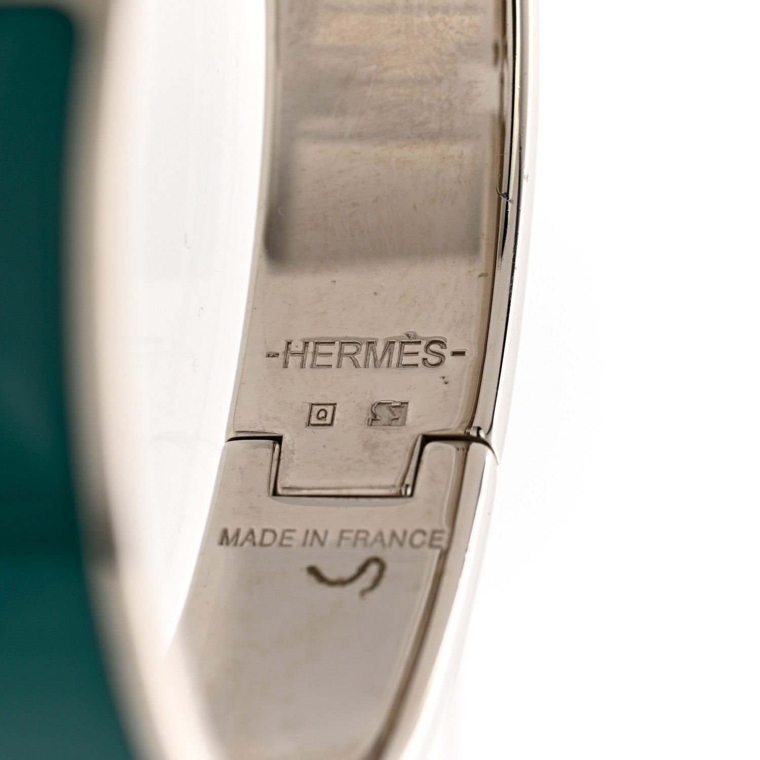Hermes Enamel Narrow Clic Clac H Bracelet GM Vert Bleuete White 4 of 5