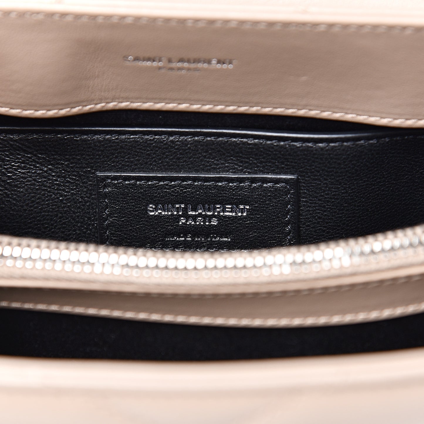 Calfskin Y Quilted Monogram Small Loulou Chain Satchel Nude Powder