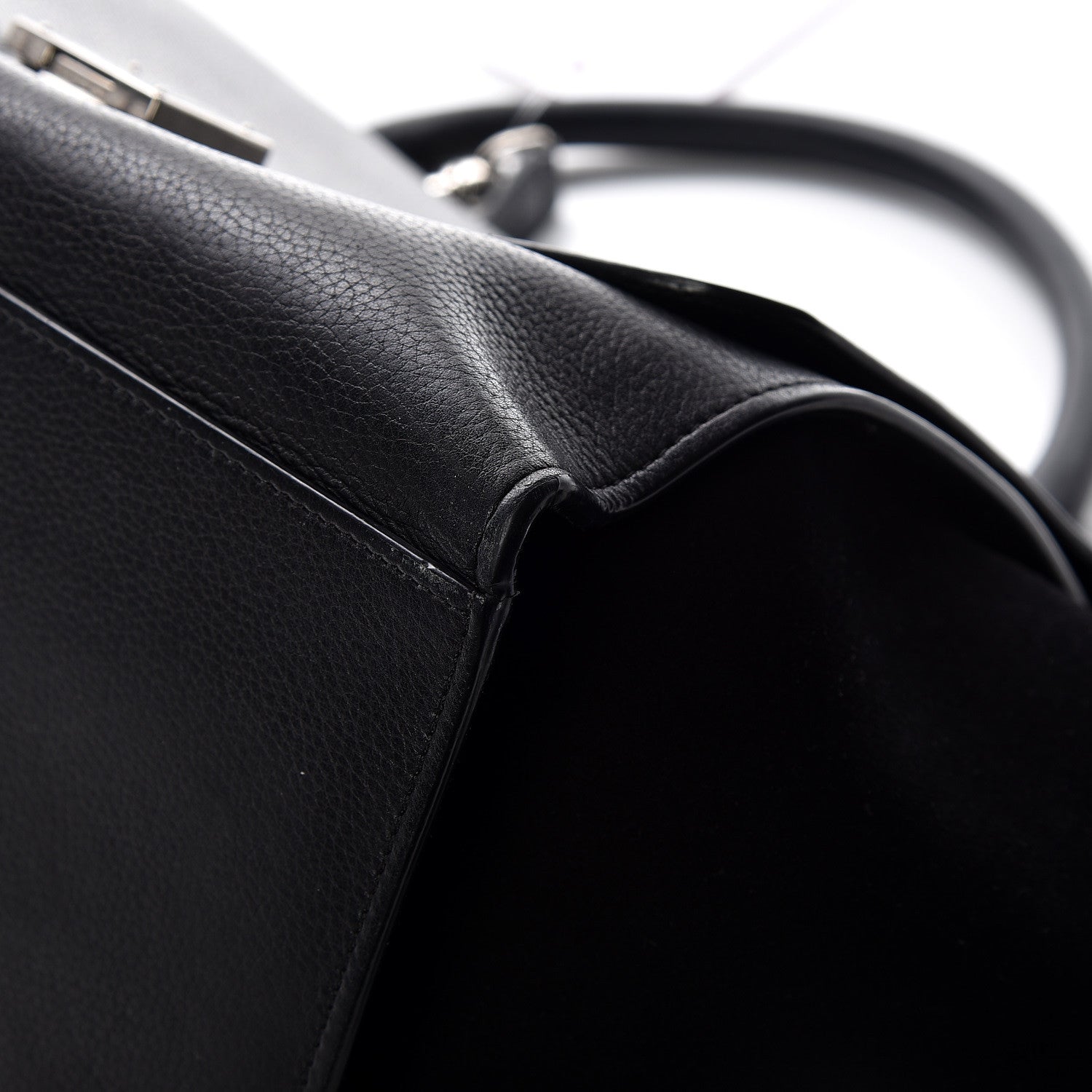 Celine Drummed Calfskin Suede Small Trapeze Black 17 of 19