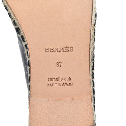 Hermes Nappa Malaga Espadrille 37 Black 6 of 7