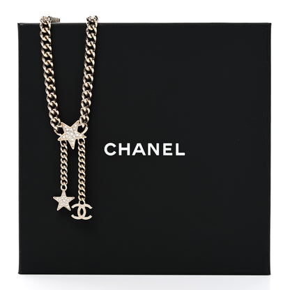 Chanel Metal Crystal Chain CC Star Pendant Choker Necklace 6 of 6
