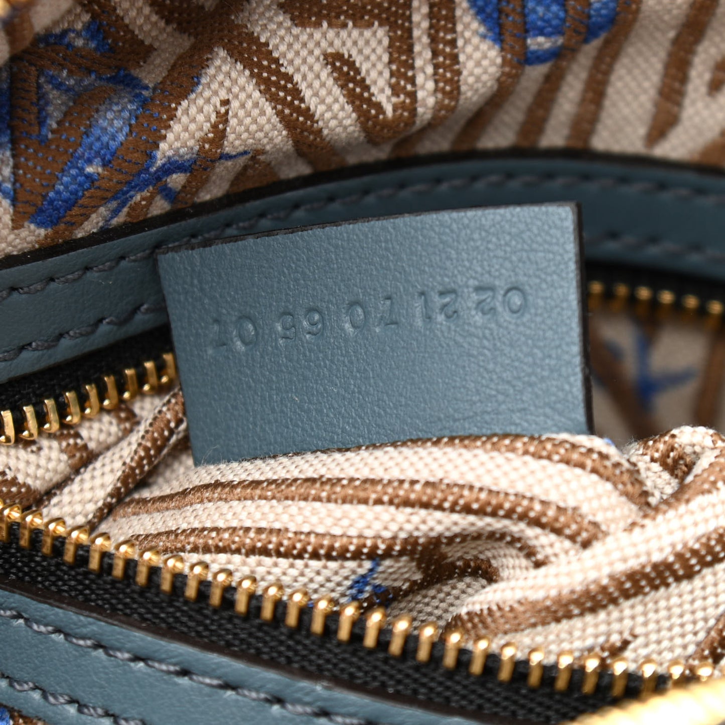 Calfskin Crocodile Embossed Small Daria Blue