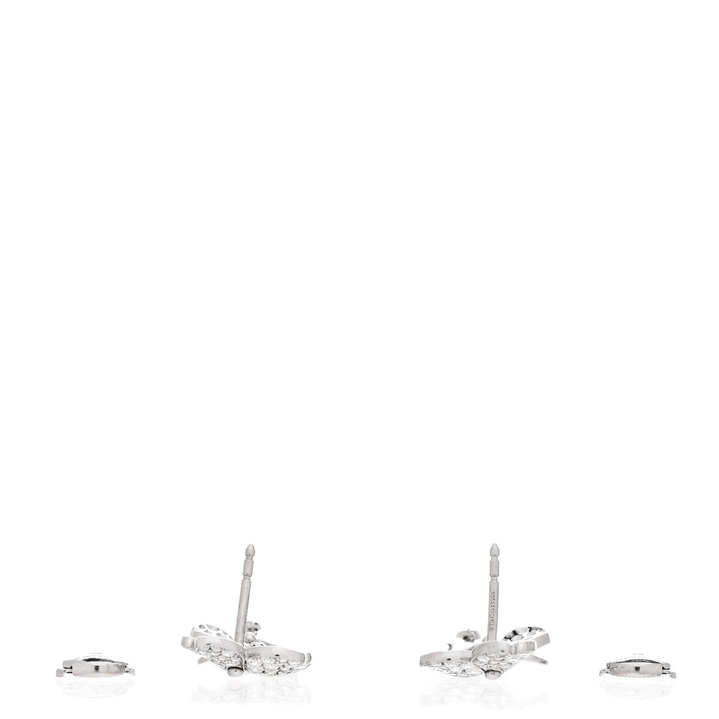 Platinum Diamond Paper Flowers Cluster Drop Earrings