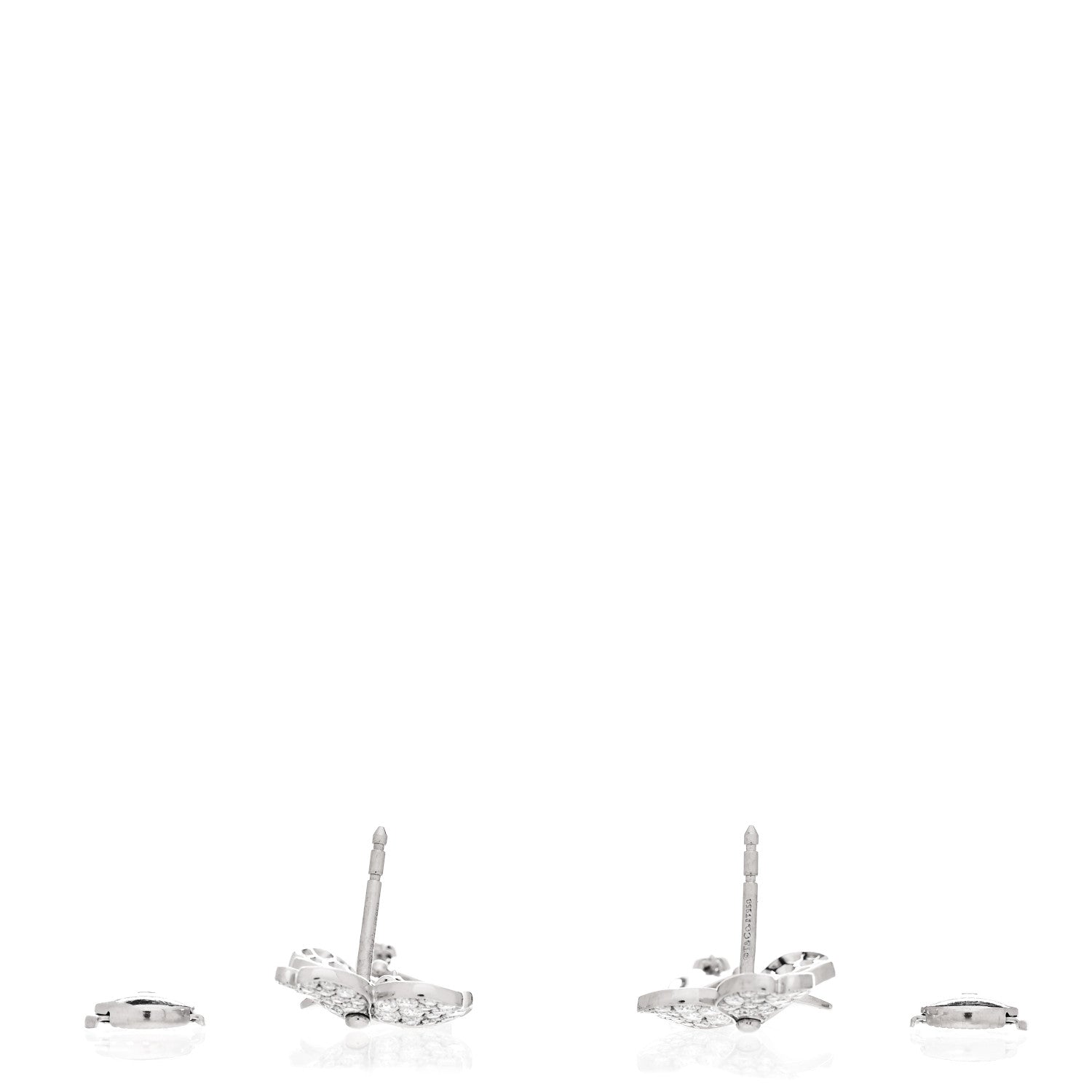 Tiffany Platinum Diamond Paper Flowers Cluster Drop Earrings 3 of 5