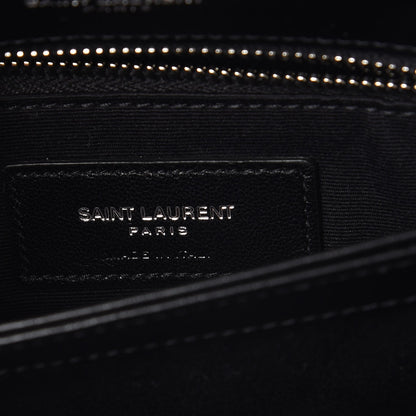 Saint Laurent Calfskin Y Quilted Monogram Toy Loulou Crossbody Bag Black 7 of 9