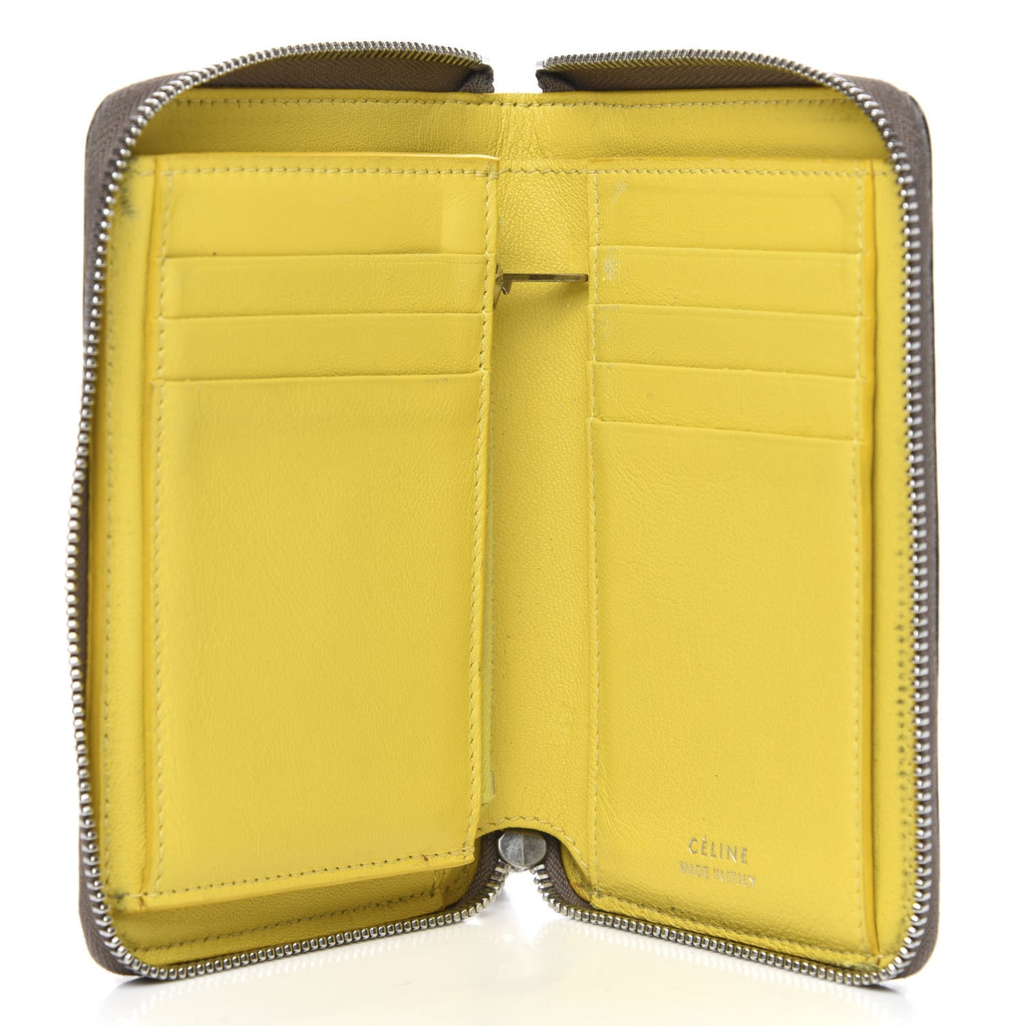 Drummed Calfskin Zip Around Multifunction Wallet Souris