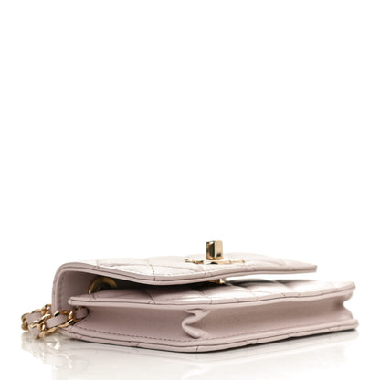 Chanel Lambskin Quilted Trendy CC Card Holder On Chain Light Purple 4 of 11