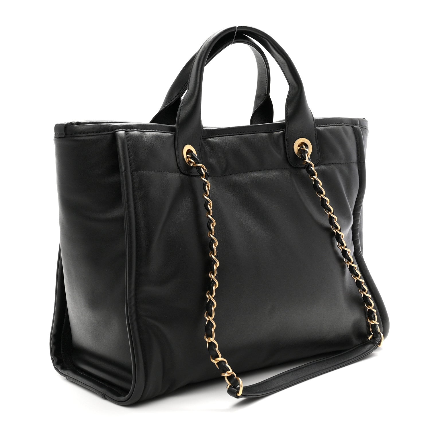 Chanel Calfskin Small Deauville Tote Black 4 of 12