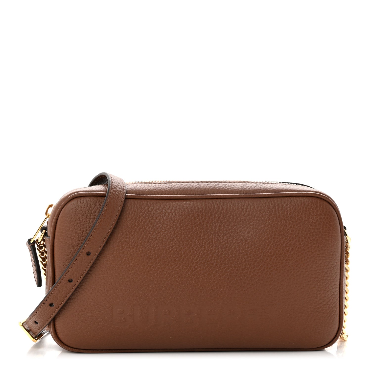 Burberry Grainy Calfskin Embossed Crossbody Bag Tan 1 of 10