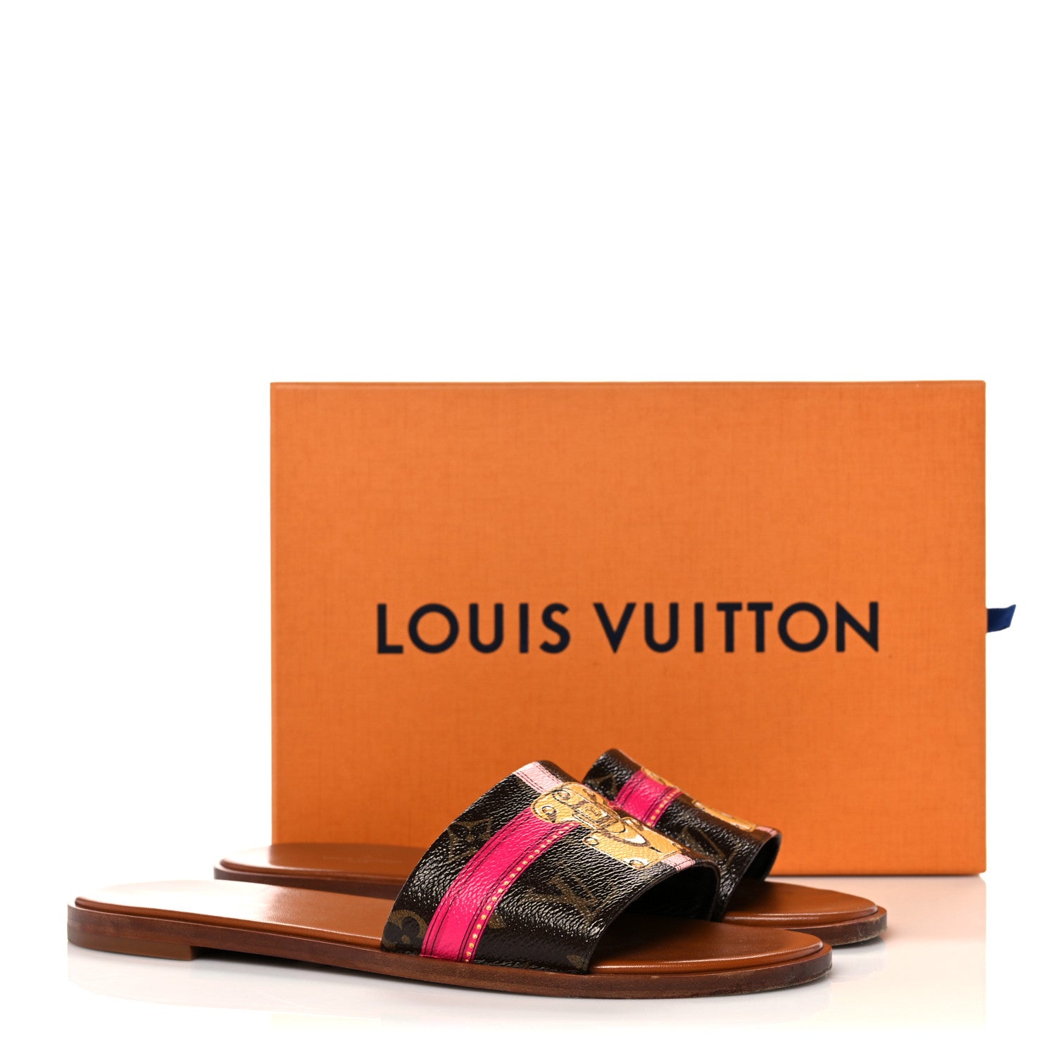 Louis Vuitton Patent Monogram Lock It Flat Mule 40 Cacao 12 of 12