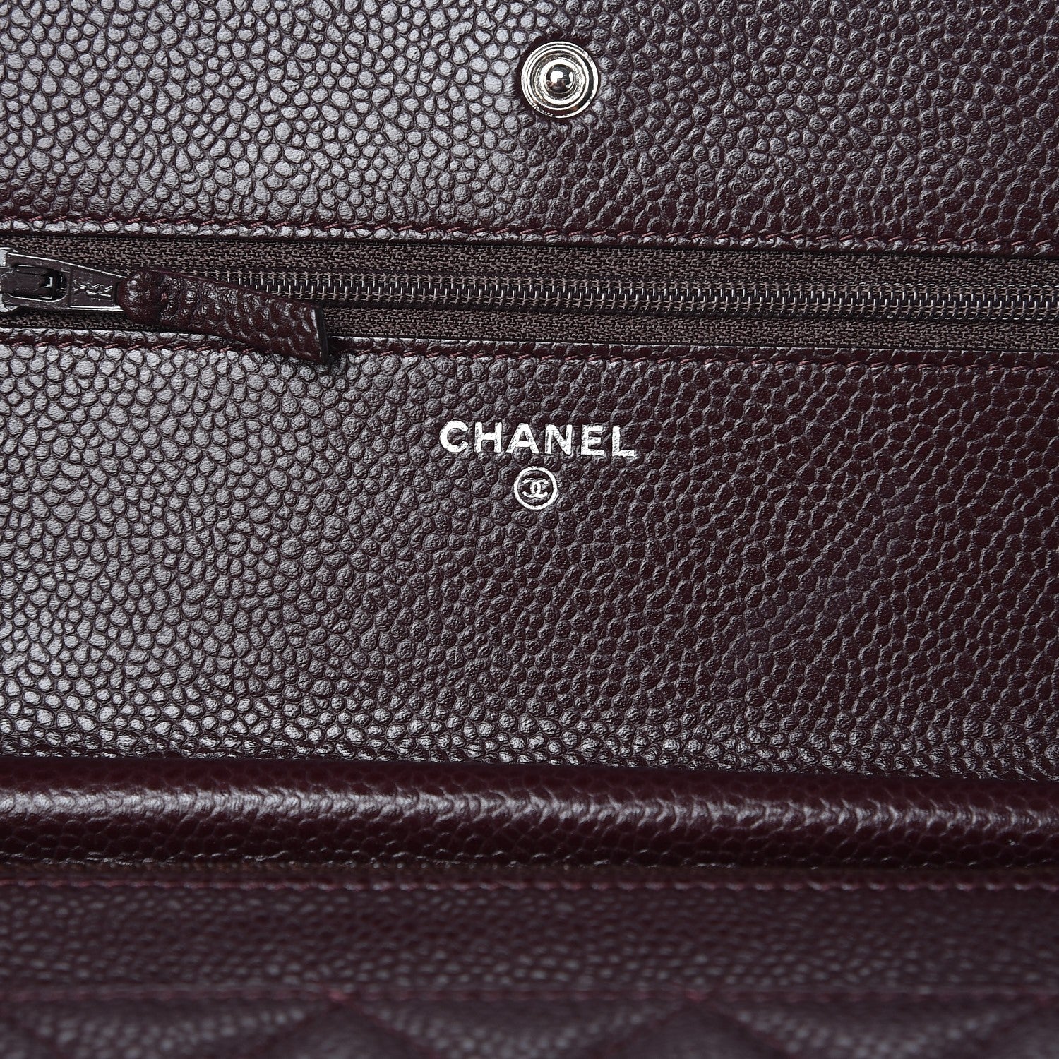 Chanel Caviar Quilted Wallet on Chain WOC Burgundy 6 of 9