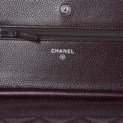 Chanel Caviar Quilted Wallet on Chain WOC Burgundy 6 of 9