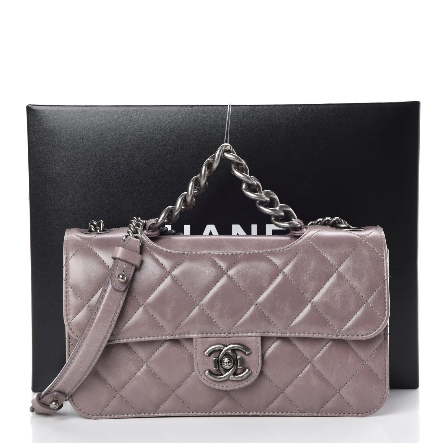 Chanel Glazed Calfskin Medium Perfect Edge Flap Grey 10 of 10