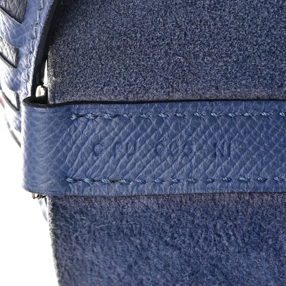 Hermes Epsom Tressage De Cuir Picotin Lock 22 MM Bleu Encre Brique Black 7 of 17