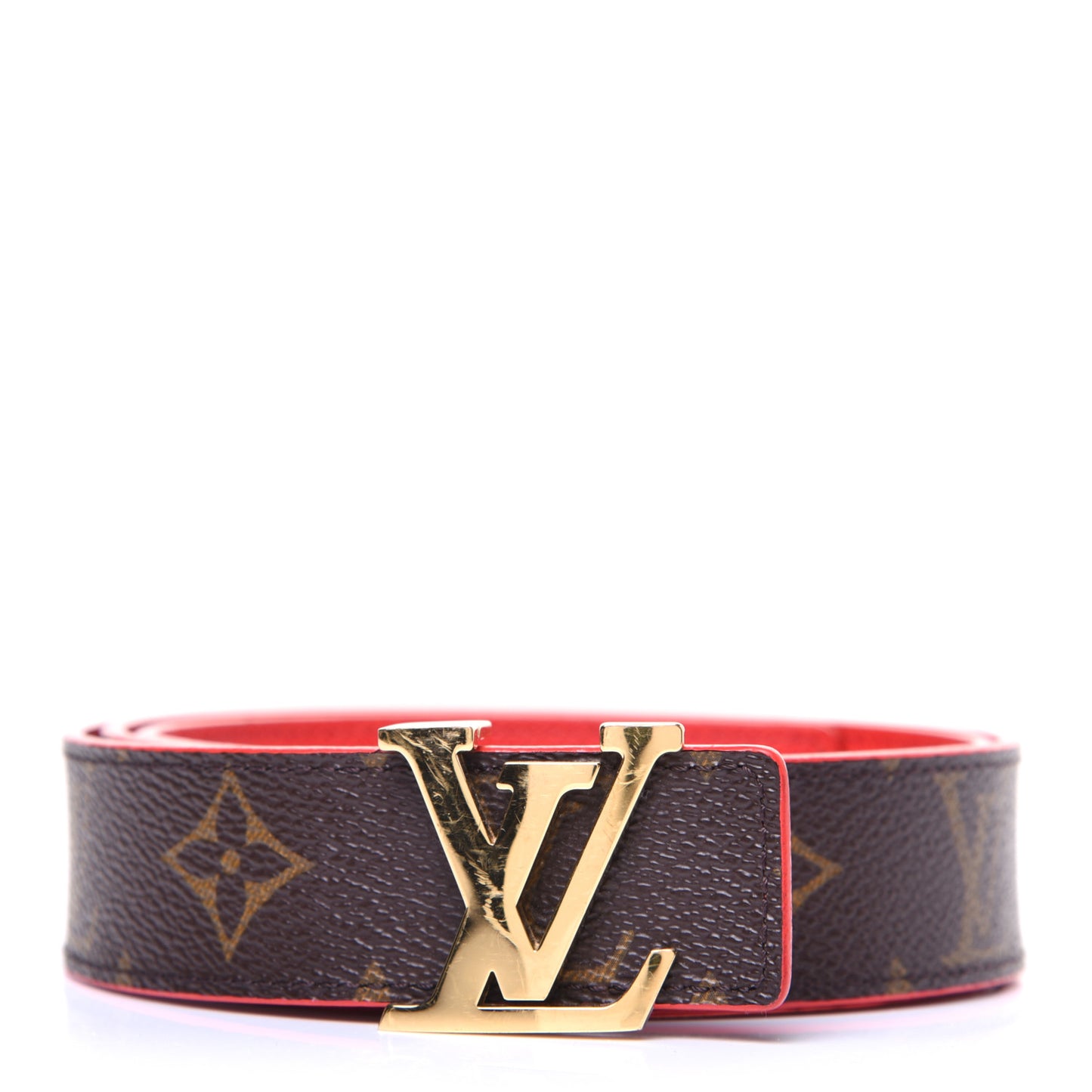 Monogram 30mm LV Initiales Reversible Belt 80 32 Coquelicot