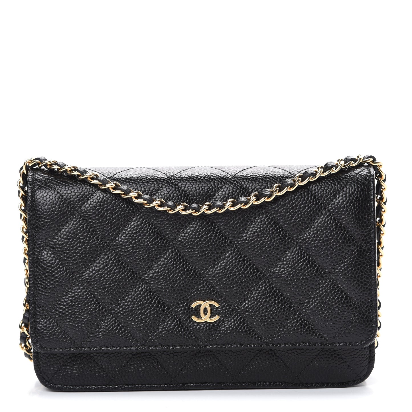 Caviar Quilted Wallet On Chain WOC Black