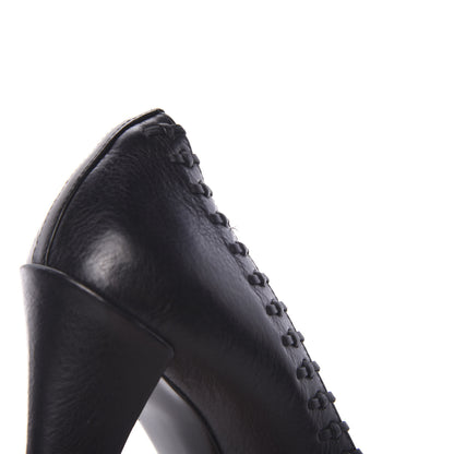 Chanel Lambskin Cap Toe Whipstitch Pumps 38.5 Black 10 of 11