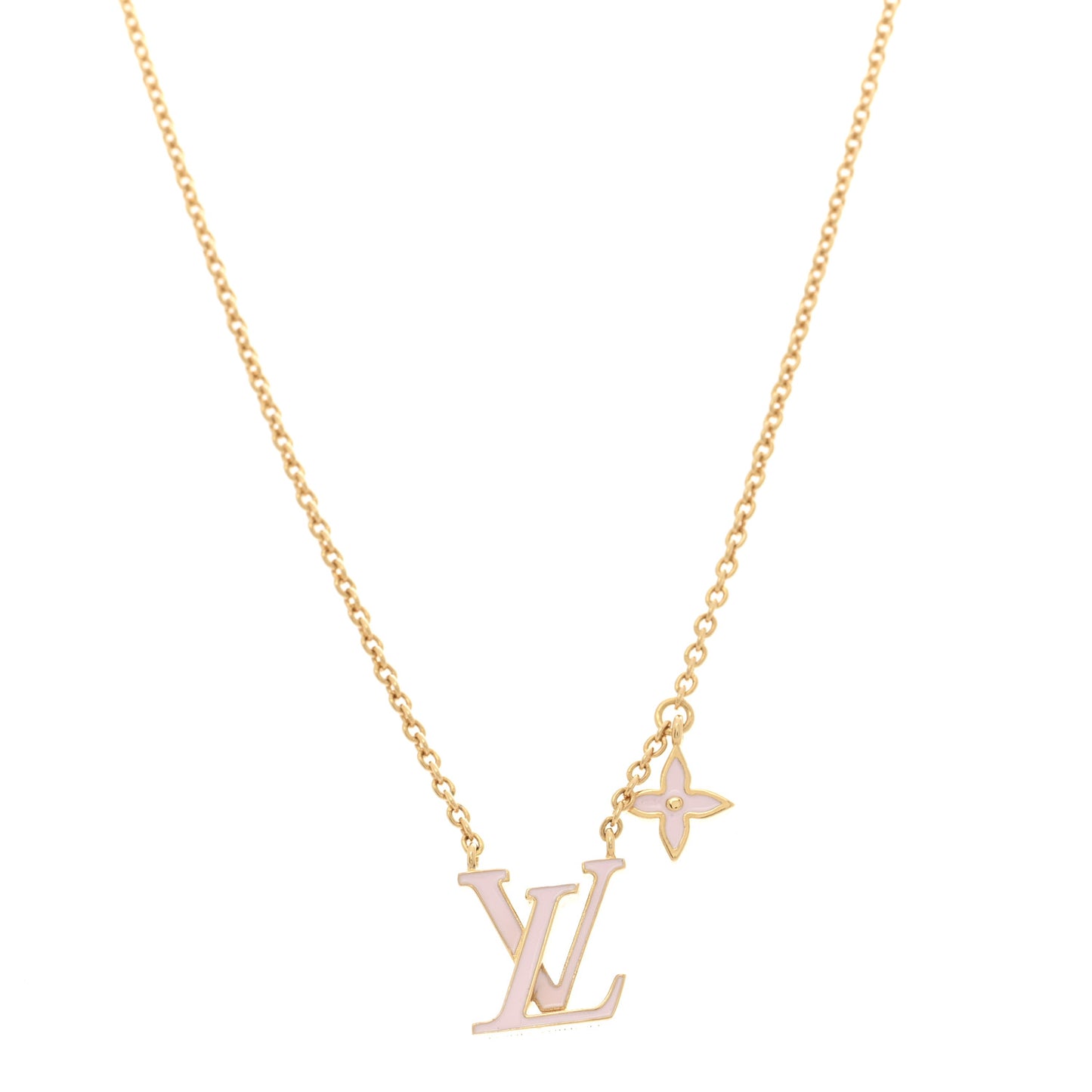 Enamel LV Iconic Necklace Gold Pink