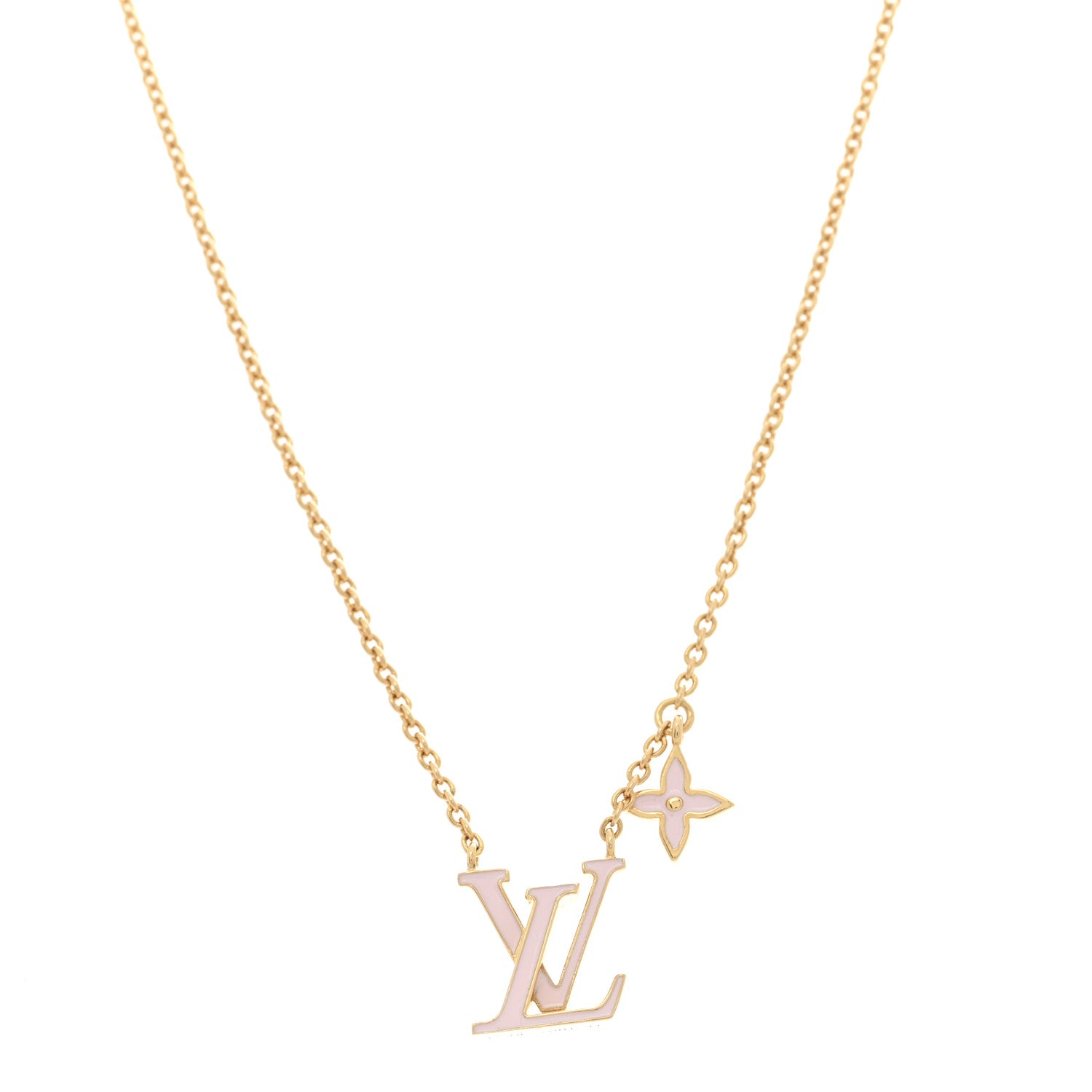 Louis Vuitton Enamel LV Iconic Necklace Gold Pink 4 of 7