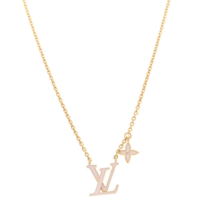 Louis Vuitton Enamel LV Iconic Necklace Gold Pink 4 of 7