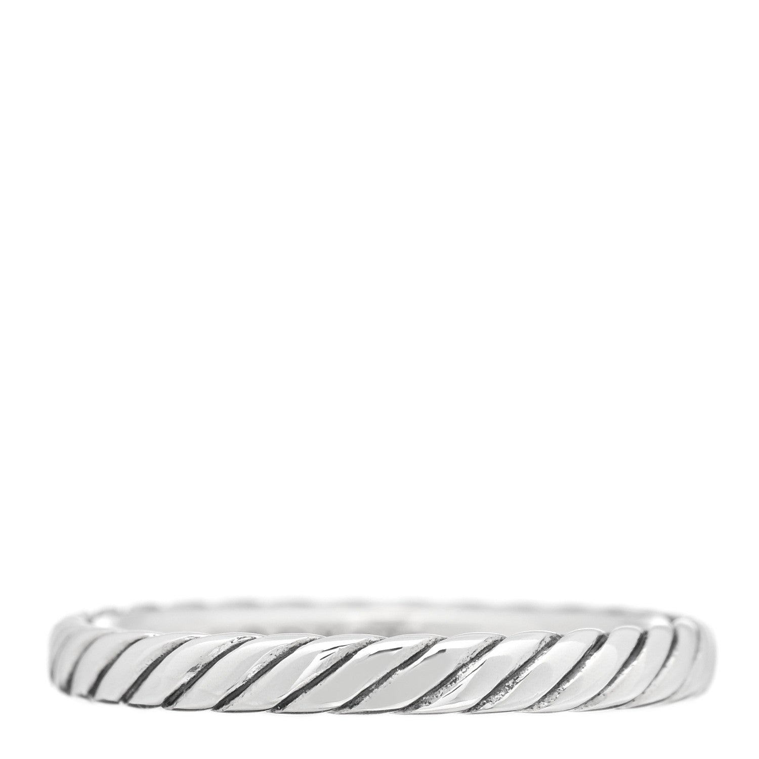 David Yurman Sterling Silver Cable Classics Band Ring 54 7 1 of 4