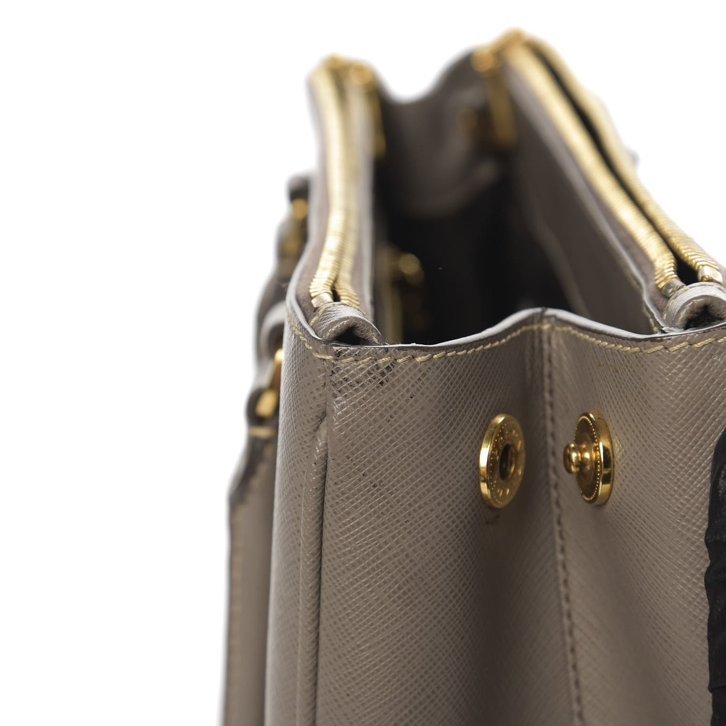 Saffiano Small Galleria Double Zip Tote Argilla