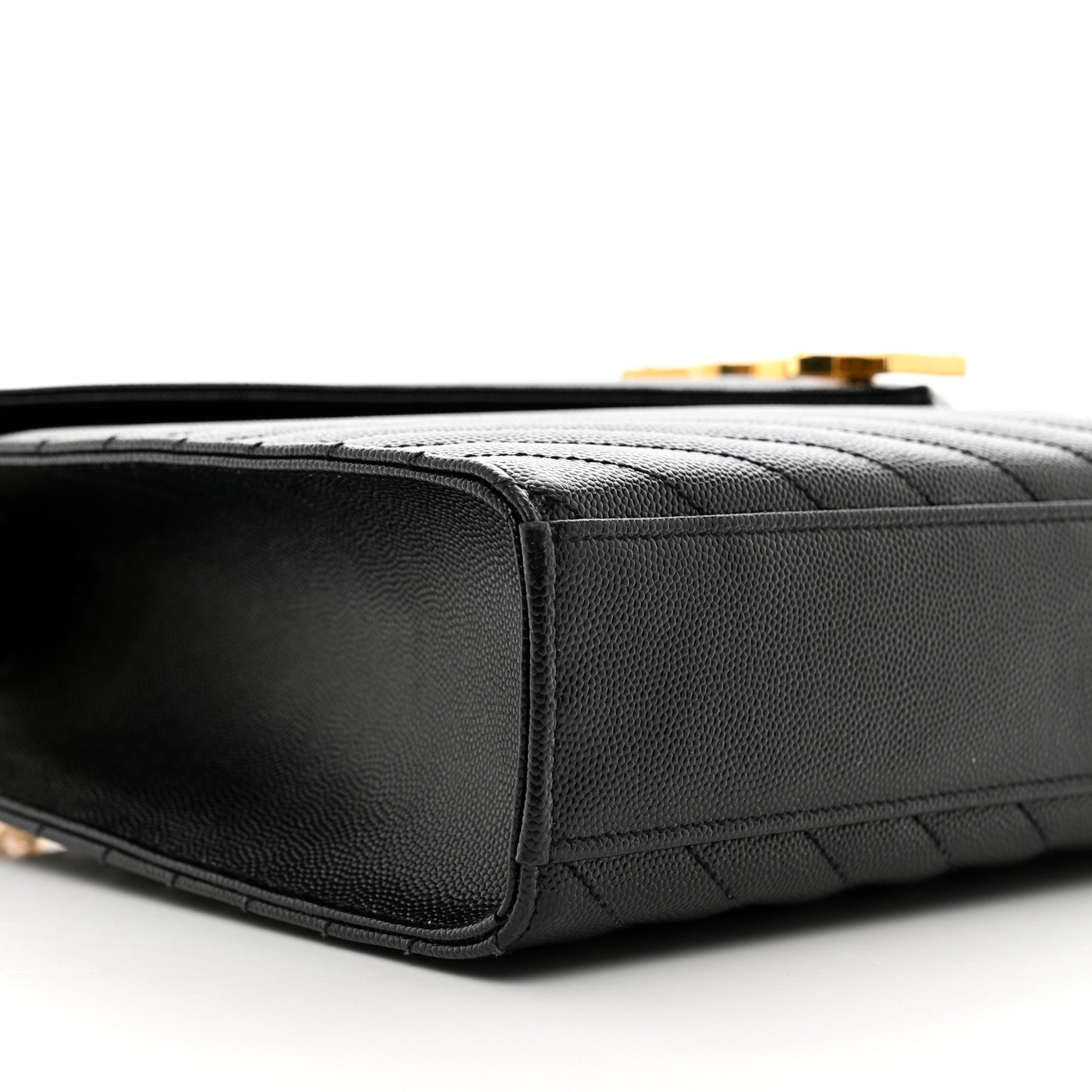 Saint Laurent Grain De Poudre Matelasse Chevron Large Monogram Satchel Black 8 of 9