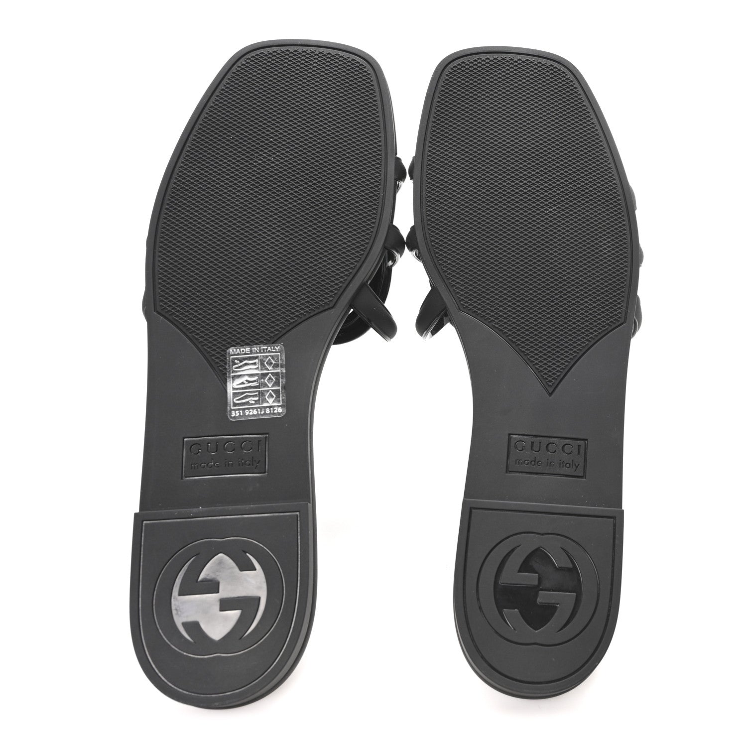 Gucci Rubber Womens Interlocking G Slide Sandals  38 Black 6 of 9