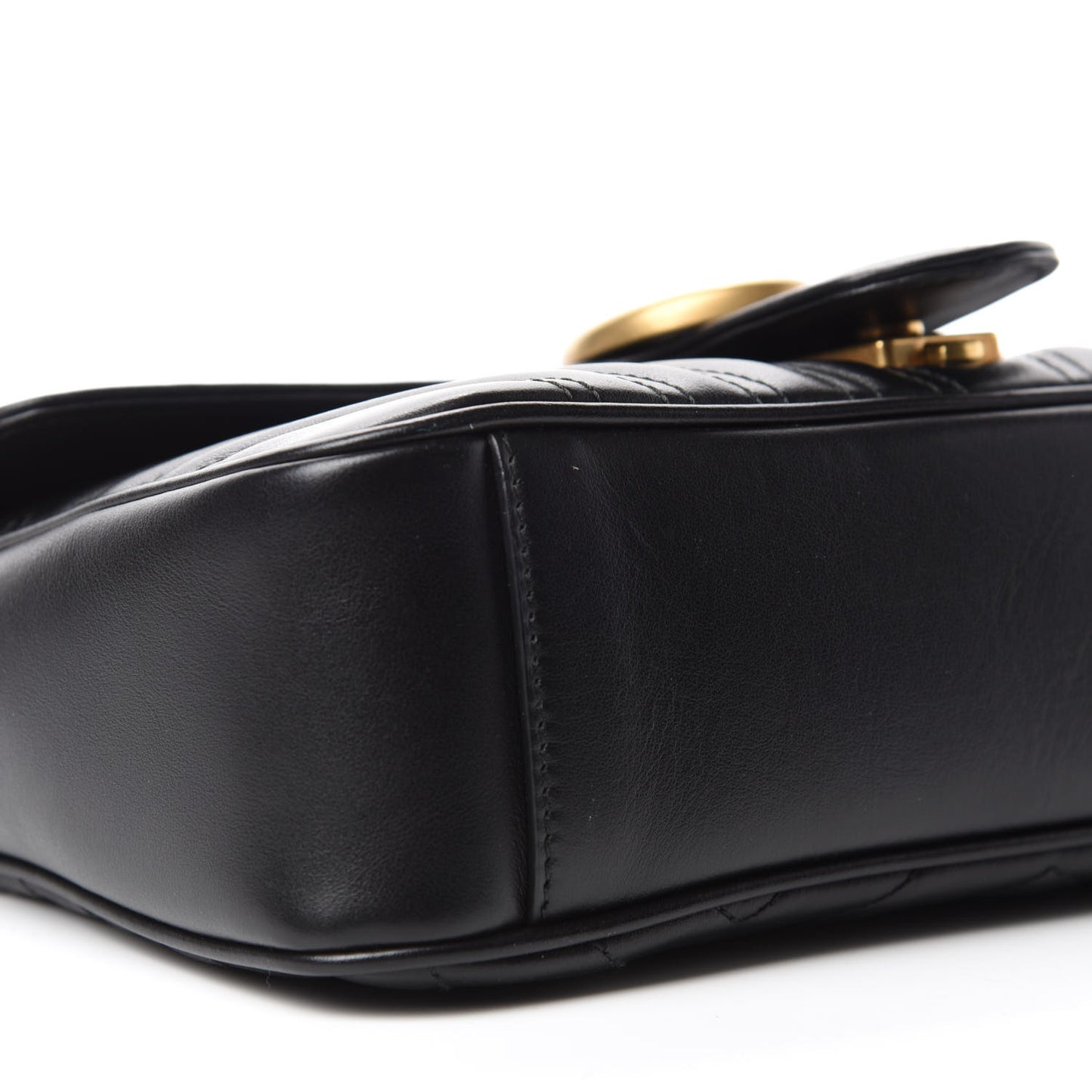 Calfskin Matelasse Small GG Marmont Shoulder Bag Black