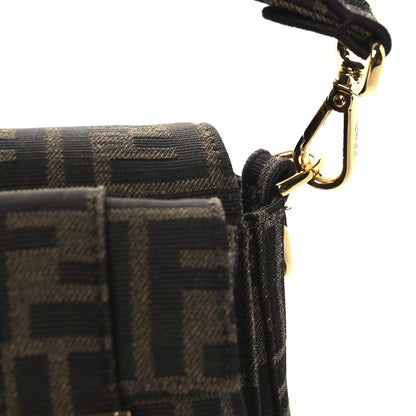 Fendi Fabric Jacquard FF 1974 Multipocket Baguette Tobacco Moro 11 of 14