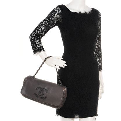 Chanel Lambskin Studded CC East West Flap Grey 2 of 7