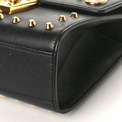 Gucci Calfskin Studded Small Padlock Shoulder Bag Black 9 of 11