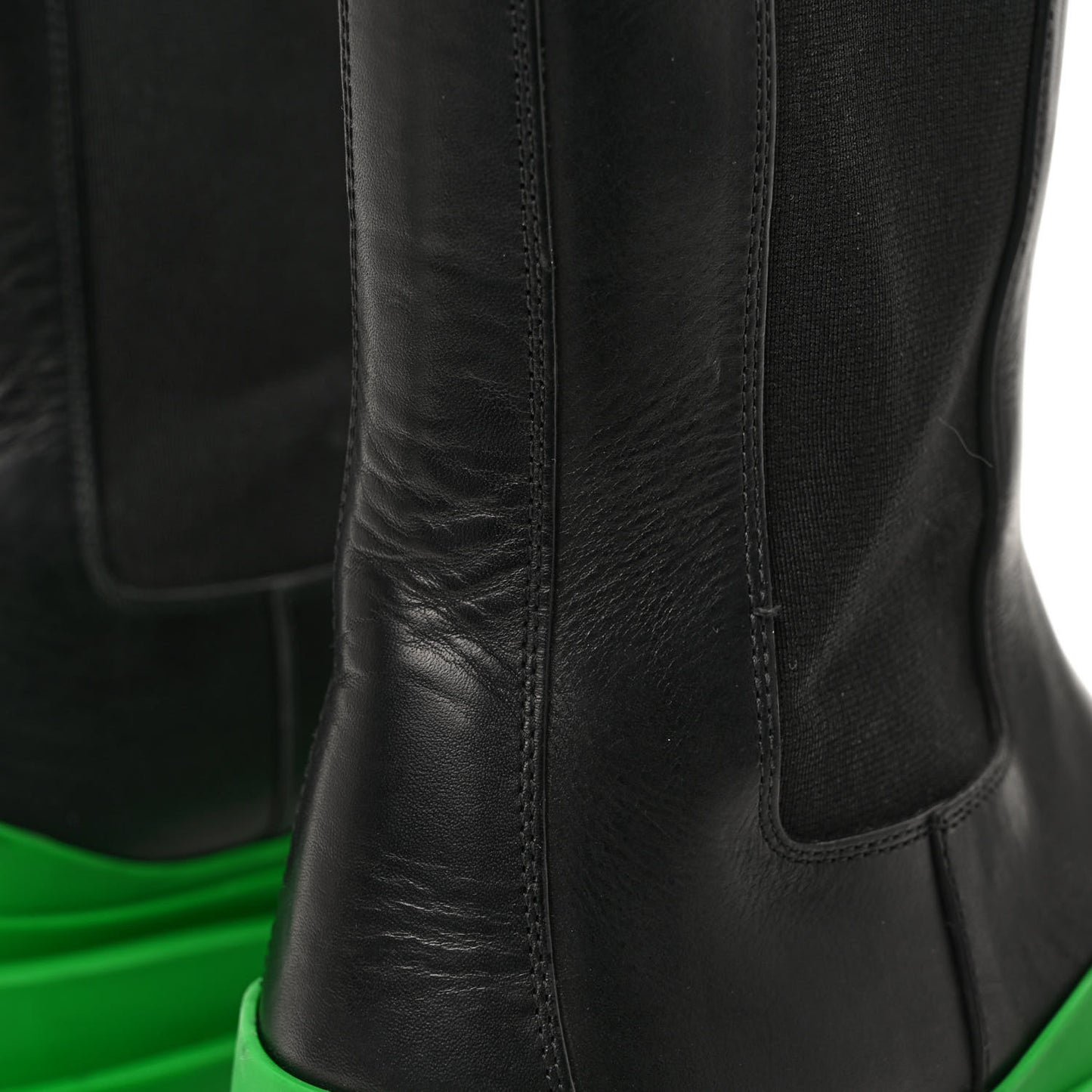 Calfskin The Tire Chelsea Boots 40.5 Black Grass