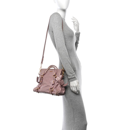 Miu Miu Vitello Lux Mini Bow Bag Cipria 2 of 15