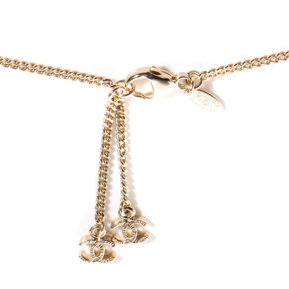 Chanel Moonstone Enamel CC Necklace Gold 3 of 6