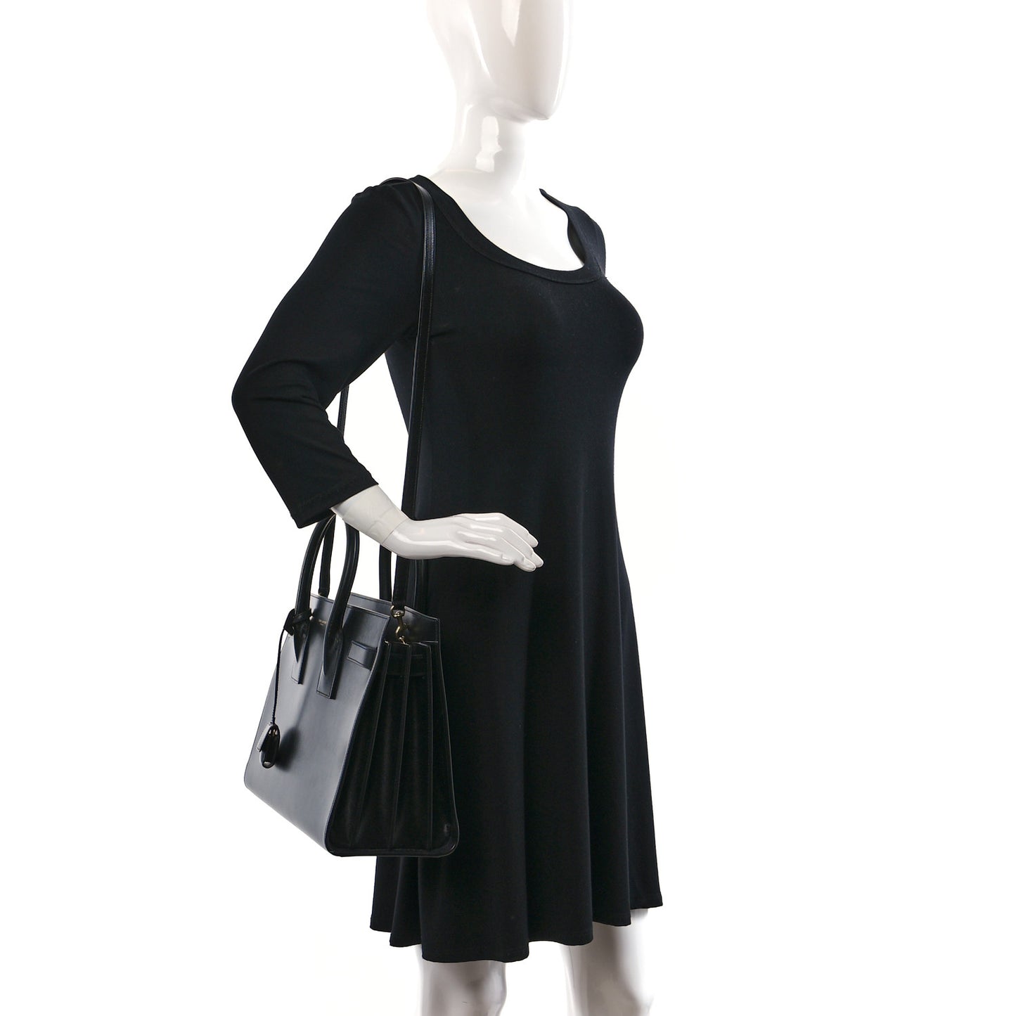 Calfskin Small Sac De Jour Black