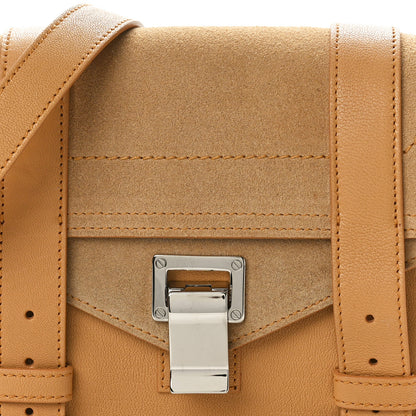 Proenza Schouler Lambskin Suede PS1 Mini Pouch Messenger Bag Tan 7 of 9