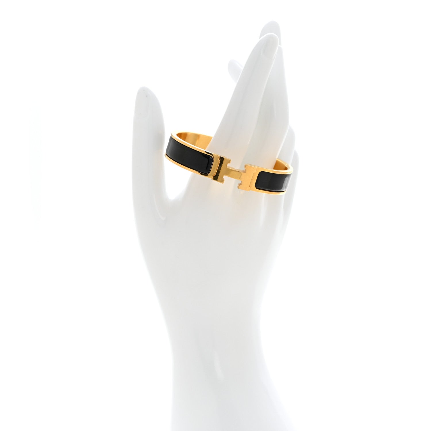 Hermes Enamel Narrow Clic Clac H Bracelet GM Black 2 of 6