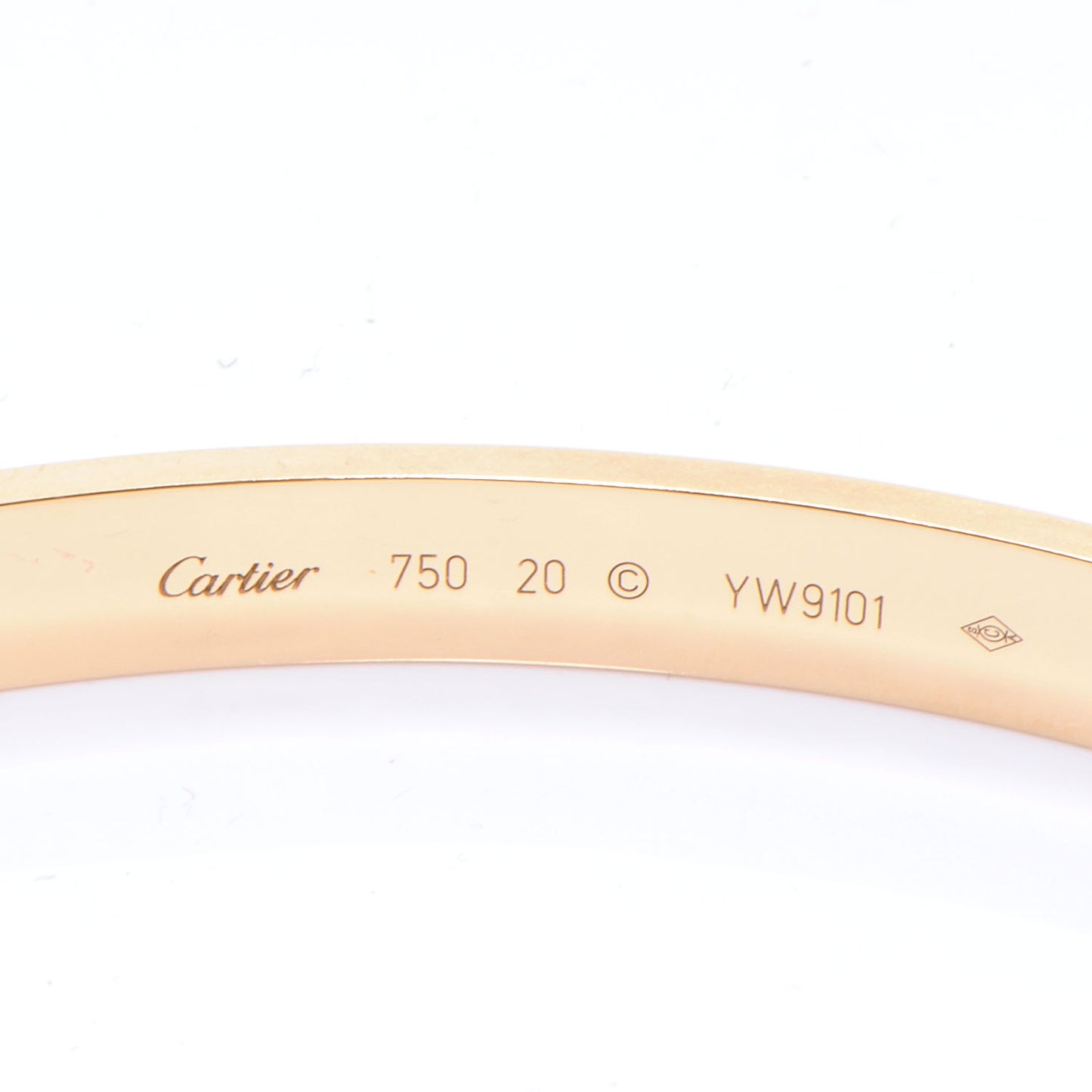 18k Yellow Gold LOVE Bracelet Size 20