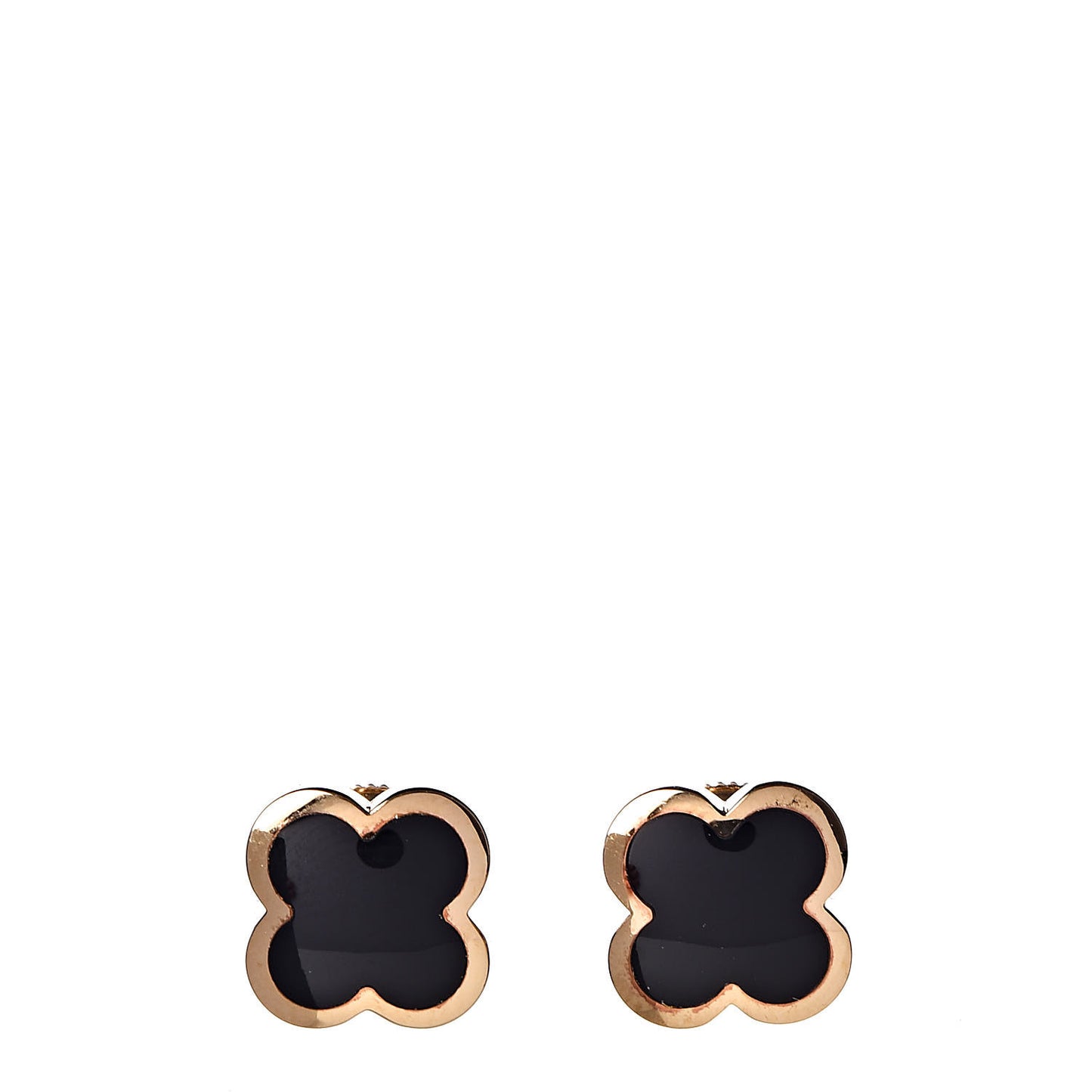 18K Yellow Gold Onyx Pure Alhambra Earrings