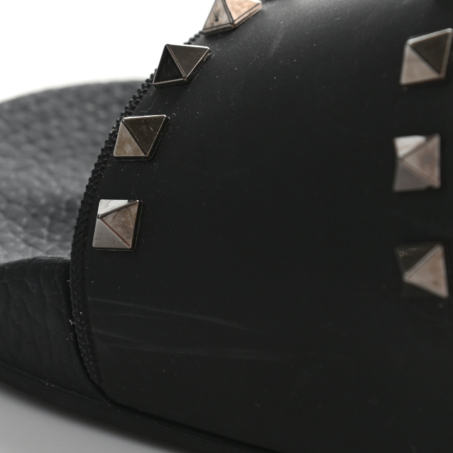 Valentino Garavani Rubber Rockstud Slide Sandals 39 Black 11 of 11