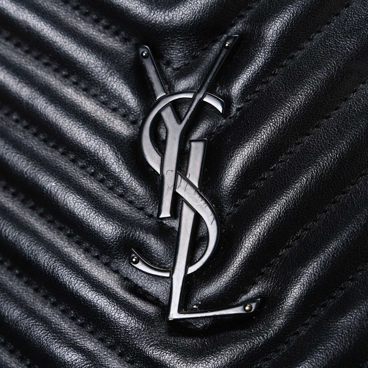 Calfskin Matelasse Monogram Monochrome Lou Camera Bag Black