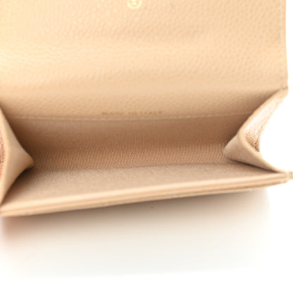 Chanel Caviar Quilted Flap Card Holder Wallet Beige 5 of 8